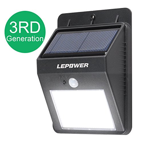 【3rd Generation】 LEPOWER S3 Brighter and Bigger Solar Lights Led/ Wireless Solar Motion Sensor Light/ Outdoor Security Lighting