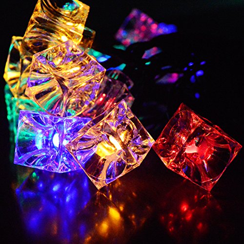 Ucharge Solar Fairy String Lights 30 LED Ice Cube Deck Lights for Gardens, Lawn, Patio, Christmas Trees, Weddings, Parties, Indoor and Outdoor Use (Multi-color)