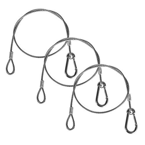 OTTFF Stainless Steel Rope Hook for Disco DJ Stage Lighting Truss Safety Security Wire(3 Pack)