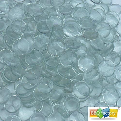 bbq factory Fire Beads Fireplace Glass and Fire Pit Glass, 10-Pound, Clear