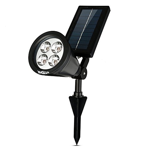 Super Bright Waterproof Outdoor Solar Powered LED Spot Light Spotlight/ Popular and Longest Lived Model/ A Best Buy for Years of Use/ Most Cost-effective for Added Security Landscape Lawn Yard Garden Pathways