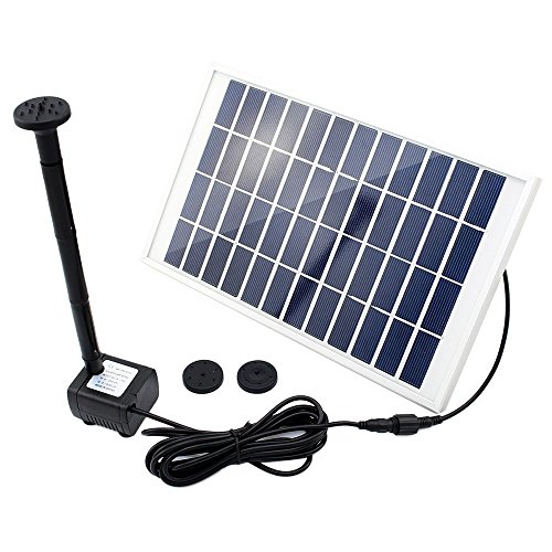 Bokit 5W Solar Powered Lawn Garden Water Fountain Pond PUMP, Stationary Sprinkler