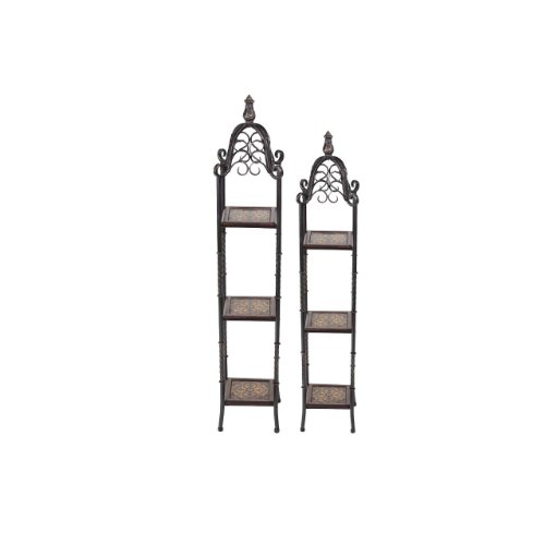 Essential Décor Entrada Collection 2-Piece 3-Tiered Metal Planter Set