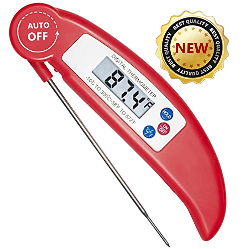 Digital Instant Read Thermometer, Amir® Cooking Thermometer Electronic Barbecue Meat Thermometer With Probe For Kitchen Cooking, BBQ, Poultry, Grill Food and Candy — [Foldable, Fast & Auto On/Off]