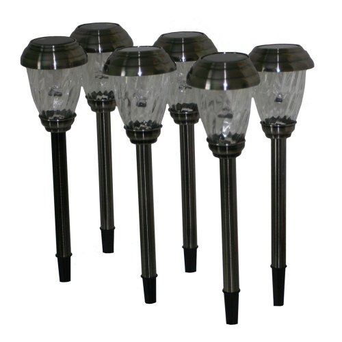 Smart Solar 2D-3426WRM6-HP Charleston 6-Pack Solar Lights, Pewter