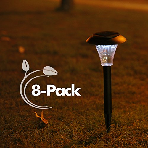 Ohuhu® Garden Lights – 8-pack Solar Path Lights for Path, Patio, Deck, Driveway and Garden