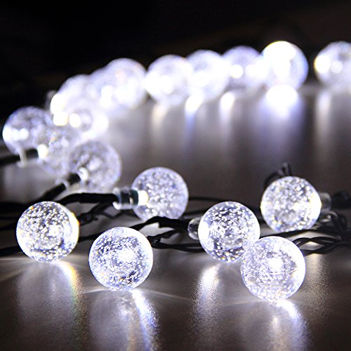 Solar Powered String Lights 30 LED Globle Outdoor Lights White Crystal Ball for Decoration