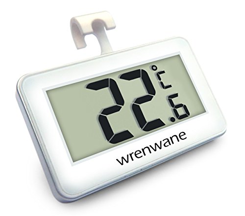 Wrenwane Digital Refrigerator Freezer Thermometer, White