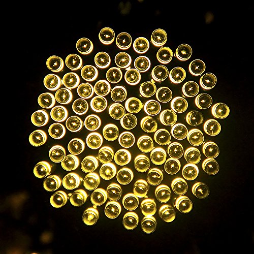 Solar Outdoor String Lights 200 LED Warm White Fairy Christams Lights 8 Mode