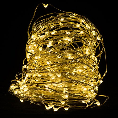 Outdoor String Lights, 20M/66ft 200 Leds Copper Wire Lights, Solar Fairy Led String Lights, Seasonal Décor Starry String Rope Lights for Indoor Xmas Party Patio Garden Decor Solar Power,Warm White