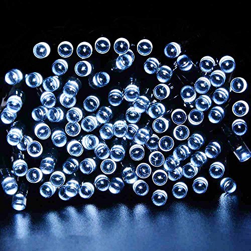 LuckLED Solar Powered LED Christmas Lights, 72ft 200 LEDs String Lights for Outdoor, Gardens, Homes, Wedding, Christmas Party, Waterproof (Cool White)