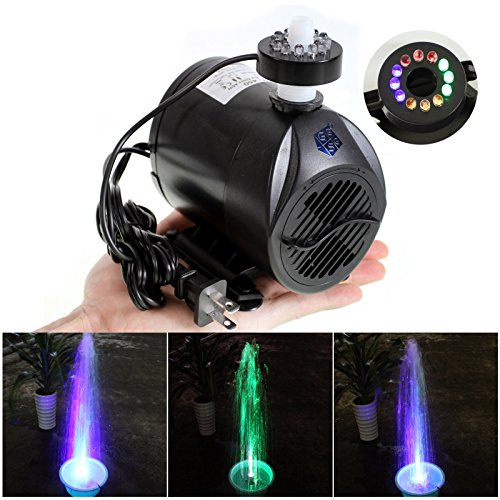 GBGS 45W 3000L/H RGBY 4 Color with 12 LED Light Submersible Fountain Fish Aquarium Water Pump (45W 3000L/H 3m)