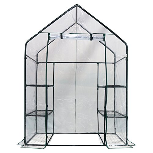 New Clevr 6.5′ Portable 4 Shelves Walk In Greenhouse Outdoor 3 Tier Green House
