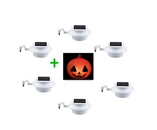 GMFive 6 Pack 3 LED Solar Powered Energy Saving Outdoor Garden Gutter Fence Light White Light Wall Yard Lobby Pathway Lamp