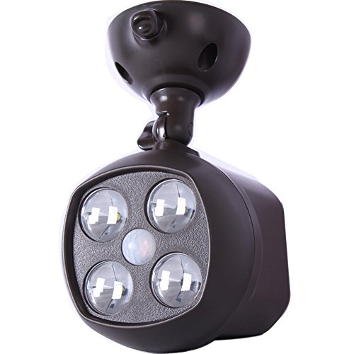 Coidak LED Motion Sensor Spotlight 600 Lumens 4 LED Wireless Weatherproof Ultra Bright Outdoor Light
