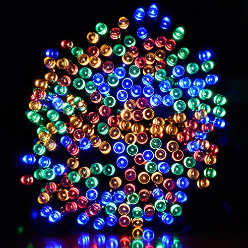 Ucharge Solar Christmas lights 200led 72ft Fairy String Lights for Patio, Lawn, Home, Garden, Outdoor, Path, Yard, Wedding, Xmas Tree, Party, Room Decorative Waterproof ( Multi )