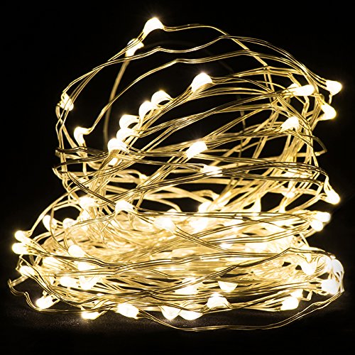 Starry String Lights, Oak Leaf 10M/33Ft 100 LED’s Copper Wire Lights, Led String Lights, Seasonal Décor Rope Lights for Holiday Xmas Wedding Party Garden Decor w/ UL Certified 5v Power Adapter
