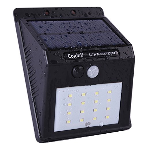 Coidak Solar Motion Sensor Light 16 LED Super Bright Outdoor Waterproof Wireless Security Lighting