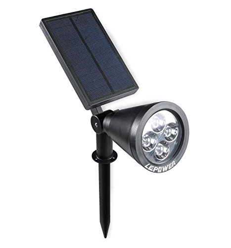 【120°Angle Adjustable】LEPOWER Ultra Bright Waterproof Landscape Path Light/ Landscape Spot Lights/ Solar Lights Outdoor/ Solar Lighting for Garden/ Patio/ Yard/ Driveway