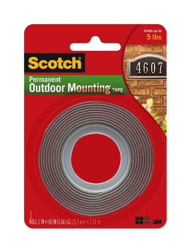 Scotch Exterior Mounting Tape, 1-Inch by 60-Inch