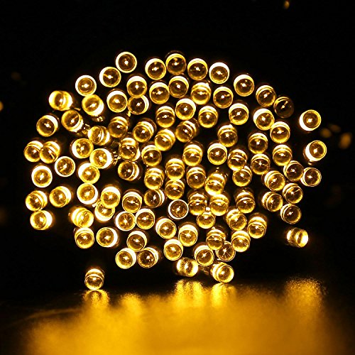 [New Version 200 LED]LuckLED Solar Powered LED Christmas Lights, 72ft Fairy Starry String Lights with Light Sensor for Outdoor, Gardens, Patio, Wedding, Christmas Party and Holiday decor(Warm White)