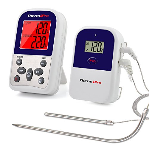 ThermoPro TP-12 Wireless Remote Thermometer – Dual Probe – Remote BBQ, Smoker, Grill, Oven, Meat Thermometer – Monitors Food From Up To 300 Feet Away
