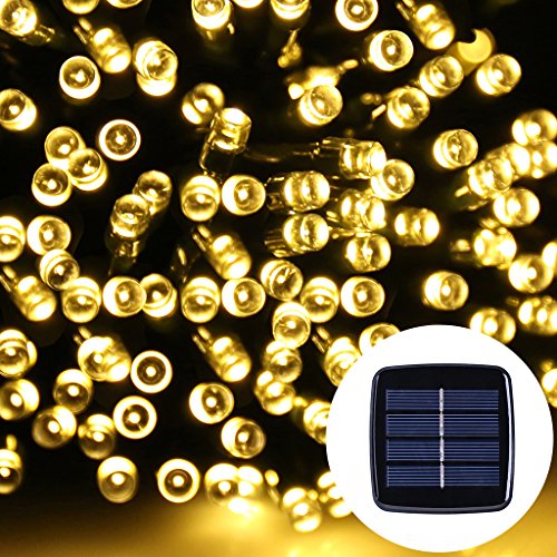 Solar Fairy lights, NockNock Solar Powered 39ft 12m 100 LED Waterproof Fairy String Lights for Wedding Christmas Party Holiday Lawn Patio Indoor and Outdoor Use – Warm White