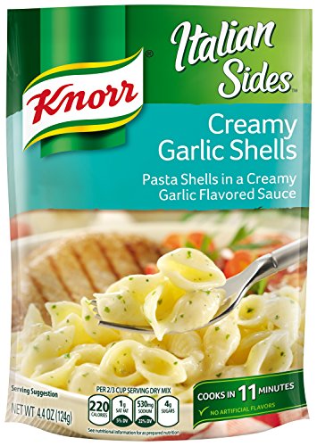 Knorr Italian Sides, Creamy Garlic Shells 4.4 oz (Pack of 12)