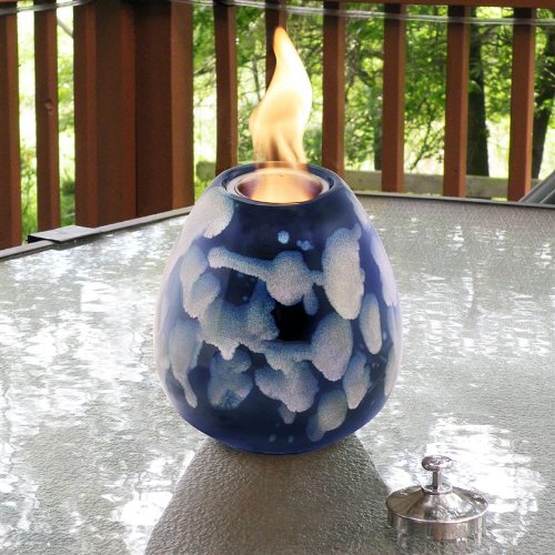 Twilight by HouseWarmer HWTSPCB Hand Crafted Artesian Stoneware Fire Pot In Cotton Ball