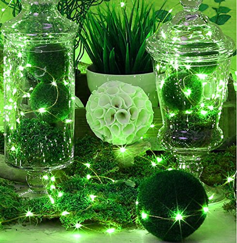 LED SopoTek 7ft 20 LEDS Green Starry Lights Fairy Lights silver LED Lights Strings AA Battery Powered Ultra Thin String Wire(20 Leds Green Battery not included)