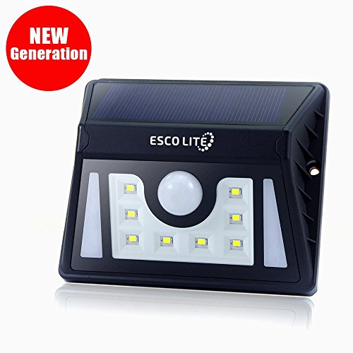 Escolite Solar Lights Motion Sensor Light Switch Outdoor Lighting Solar energy power lamp set Waterproof Wireless Security 8LED Bright for Path,Patio,Garden,Landscape,Wall,Security Lighting,Home