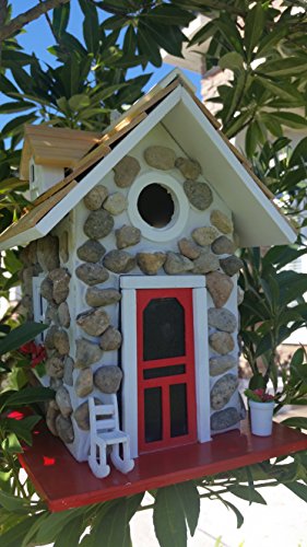 Mountain Stone Guest Cottage Birdhouse is an amazingly quaint birdhouse that features a Sturdy Stone Façade and Real Pine Wood Shingled Roof