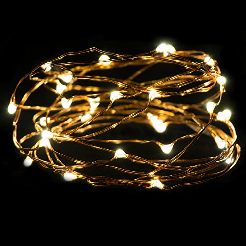 LED String Lights, 2pcs 3M/9.8Ft 30 LEDs Copper Wire Lights, Fairy Starry Indoor String Lights, Seasonal Decorative Rope Lights for Holiday Xmas Wedding Party Patio Garden, Warm White