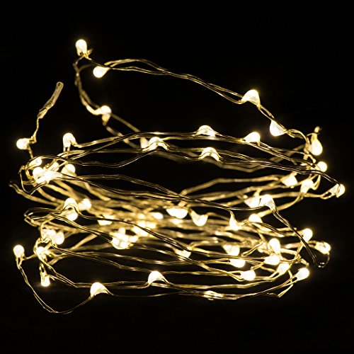 Led String Lights, Oak Leaf 3M/9.8ft 60 LEDs Starry String Lights on a Flexible Shapeable Copper Wire for Holiday Xmas Wedding Party Patio Garden Seasonal Décor Light w/ AA Batteries Warm White
