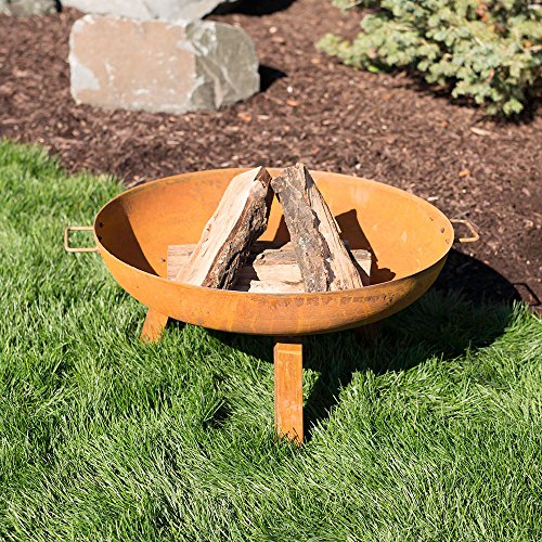 Sunnydaze Rustic Cast Iron Fire Pit Bowl, 30 Inch Diameter