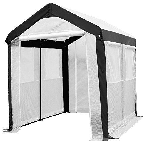 Abba Patio Large Walk in Fully Enclosed Lawn and Garden Greenhouse with Windows, 6 x 8 ft , White