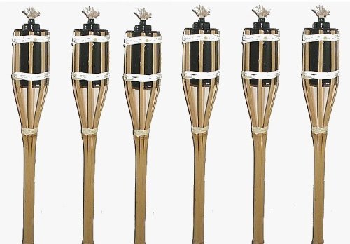 Set Of 6 Bamboo 35 Tiki Torches – Luau Outdoor Party Lights, Model: 15767-36 , Home & Outdoor Store