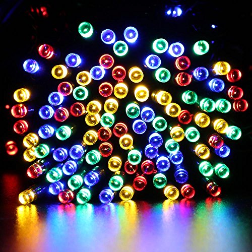 ICICLE Solar Christmas Decorative String Lights, 72ft 200 Leds Lighting for Outdoor, Yard, Garden, Christmas Tree, Lawn, Patio, Wedding, Party and Holiday Decorations (Multi-colored)