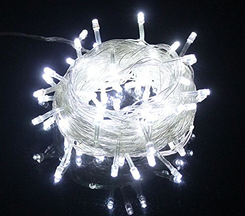 String Lights ,MiHua 10m 33ft 100 LED Bulbs String Lights ,US Plug 110V Cool White Lights Strings Christmas Wedding Party Decoration