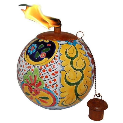 Mexican Clay Pottery Oil Lamp / Tiki Torch – Vallarta Design