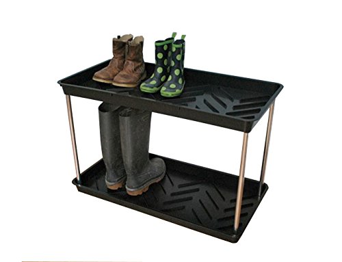 Tierra Garden GP105B Black 2-Tier Recycled Plastic Boot Tray