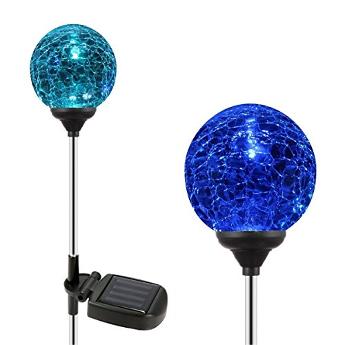 Esky SL75 Crystal Glass Globe Color Changing LED Solar Lights/ Christmas Light Decoration, Garden Decor for Indoor Outdoor Lawn Yard Patio (2 Pack)