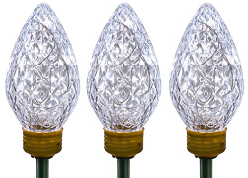 Sienna Clear LED Lighted Driveway Marker 3-piece Set with Timer