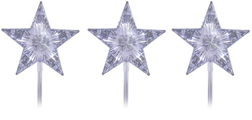 Sienna 6-inch Lighted Star Driveway Marker 3-Piece Set with Timer