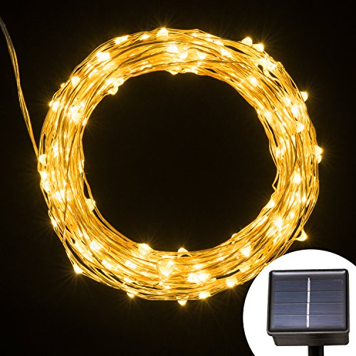 Kohree Solar Powered Christmas Party String Lights,Waterproof Copper Wire Light For Seasonal Decorative Christmas,Wedding,Party (66ft 200 LEDs)