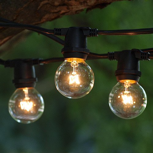 Outdoor Commercial String Lights – 24ft – 24 Sockets and bulbs + 3 extra replacement bulbs. Great for patio, party, home, bistro, weddings, backyards.