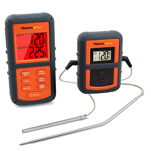 ThermoPro TP-08 Remote Wireless Thermometer – Dual Probe – Remote BBQ, Smoker, Grill, Oven, Meat Thermometer – Monitors Food From 300 Feet Away