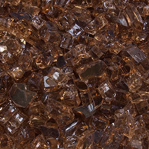 Celestial Fire Glass – Cosmic Copper – 1/4 Inch Reflective Tempered Fire Glass – 10 Pound Jar with Carrying Handle – Designed for Gas Fire Pits and Fireplaces
