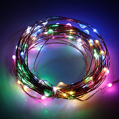 InnLight Waterproof Led String Light 10ft 30LEDs Copper Wire 3xAA Battery Powered Starry String Lights with On/ Off/ Flash for Christmas, New Year, Wedding, Patios, Gardens, Indoor/ Outdoor Use (RGB)