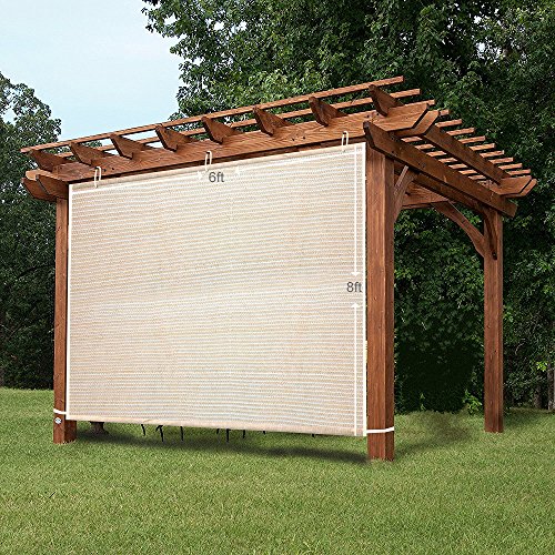 Easy2Hang Side Shade Panel Wall for Pergola, Patio, Window, Instant Canopy or Gazebo, 6x8ft
